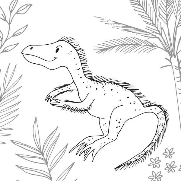 Dinosauro stilizzato del Cretaceo medio-tardo — Vettoriale Stock