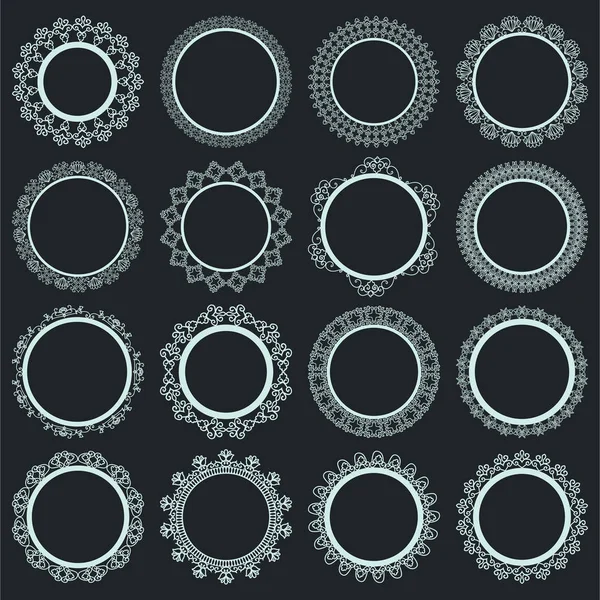 Elégant contours dentelle Frames découpe laser — Image vectorielle