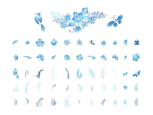Kék virágok és a madarak — Stock Fotó