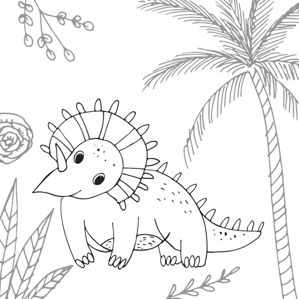 Dinosaure stylisé du Crétacé moyen à tardif — Image vectorielle