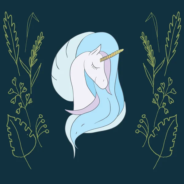 Illustration med en magiska djur unicorn — Stockfoto