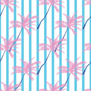 Palmiye ağaçları ile güzel egzotik tropik yaz desen