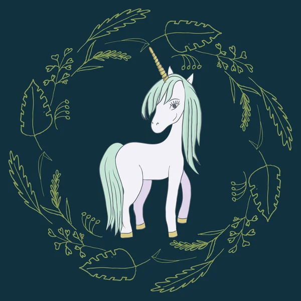 Illustration med en magiska djur unicorn — Stockfoto