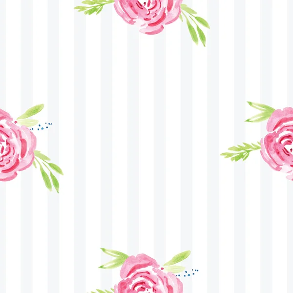 Hand-painted watercolor floral rose Pattern — Stock Photo, Image