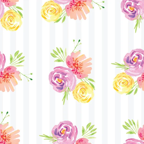 Hand-painted watercolor floral rose Pattern