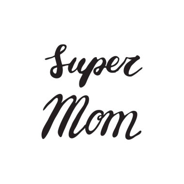 Vektör tebrik kartı hediye Tag dekor için. Süper anne