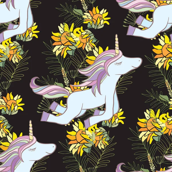 Retro style Illustration with flowers and animal — Stock Photo, Image