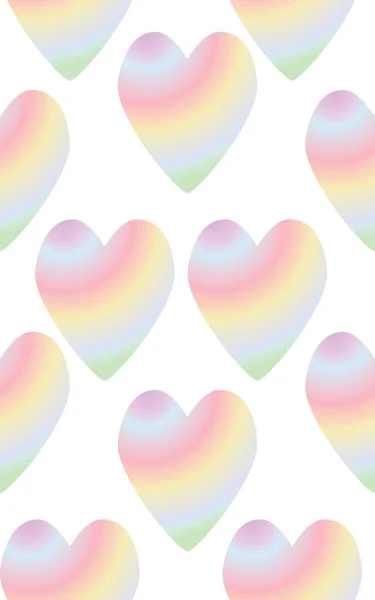 Seamless with colorful rainbow heart