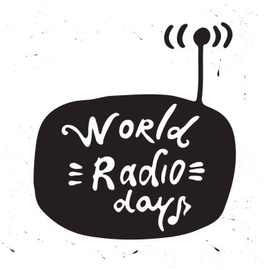 Dünya radyo günü yazı elle çizilmiş.