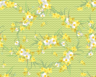 Çiçekli narsisli retro-klasik arka plan