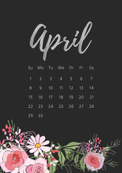 Calendario floral vintage 2018 —  Fotos de Stock