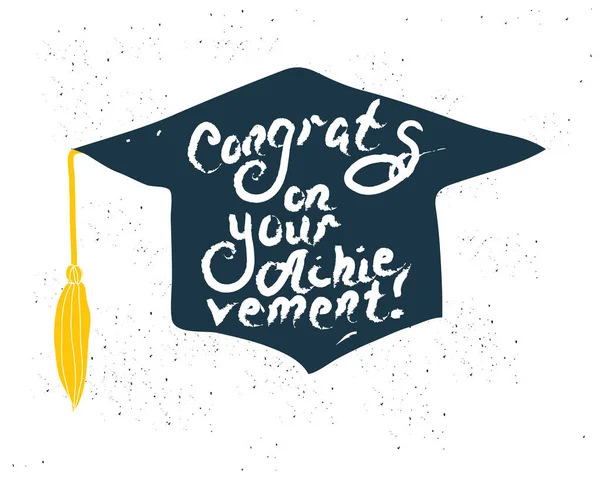 Greeting Card With Congratulations Graduate Completion of Studies — Stock Photo, Image