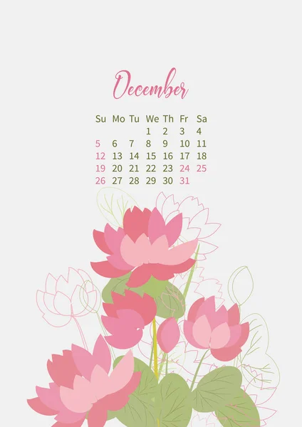 Calendrier des fleurs 2021 avec bouquets de fleurs — Image vectorielle