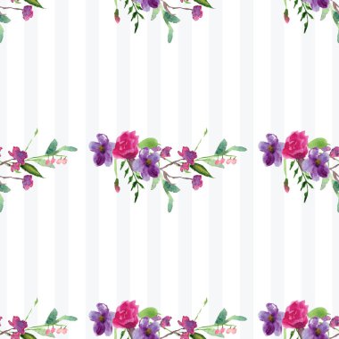 Çiçekli bir dalın elle boyanmış suluboya deseni Pembe Manolya çiçek bahar kartı