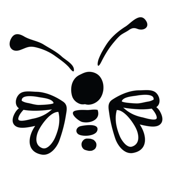 Vektorová ilustrace Ručně kreslená silueta včely. — Stockový vektor