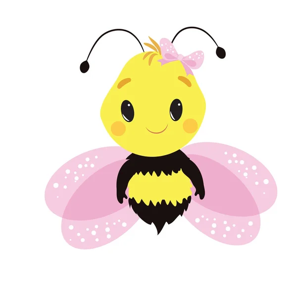 Linda pequeña abeja Vector Ilustración — Archivo Imágenes Vectoriales