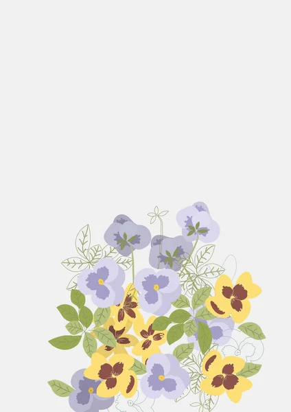 Plantilla Floral Limpio con ramos de flores sin texto — Vector de stock