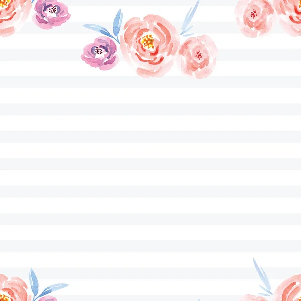 Hand-painted watercolor floral rose Pattern — Stock Photo, Image