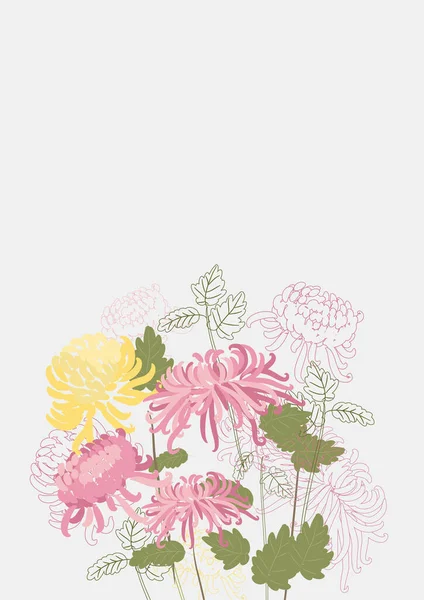 Plantilla Floral Limpio con ramos de flores sin texto — Vector de stock