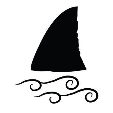 Beyaz arkaplanda köpekbalığı vektör siluetleri