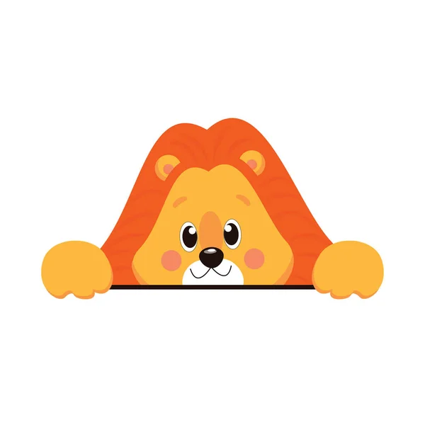 Kreskówka Cute Little Lion Wektor zwierząt ilustracji — Wektor stockowy