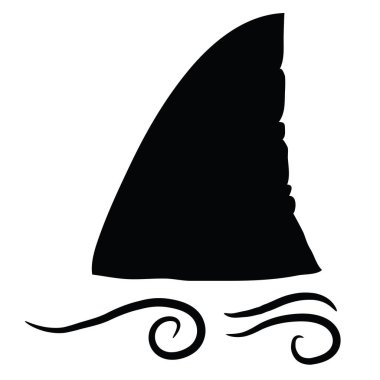 Beyaz arkaplanda köpekbalığı vektör siluetleri