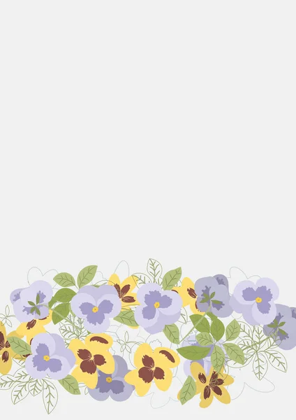 Floral Clean Template met boeketten bloemen zonder tekst — Stockvector