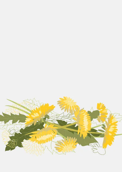 Modello Floreale Pulito con mazzi di fiori senza testo — Vettoriale Stock