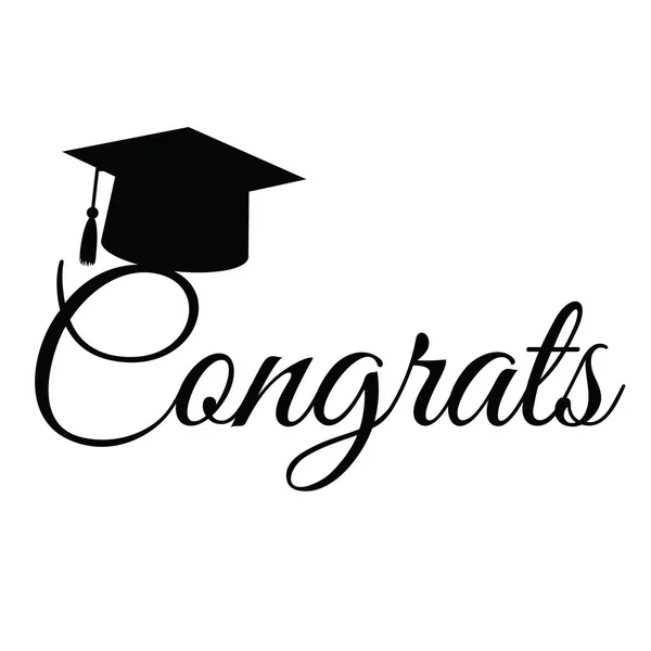 Graduate Cap, Congratulatory Illustration For Graduation From Educational Institutions — Stock Vector