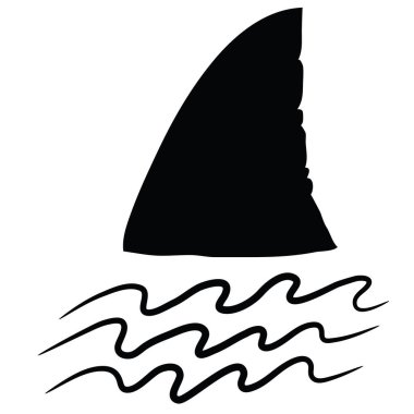 Beyaz arkaplanda köpekbalığı vektör siluetleri