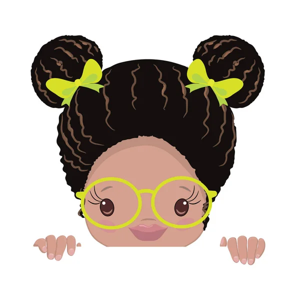 Afroamerikanische kleine Mädchen Clipart — Stockvektor