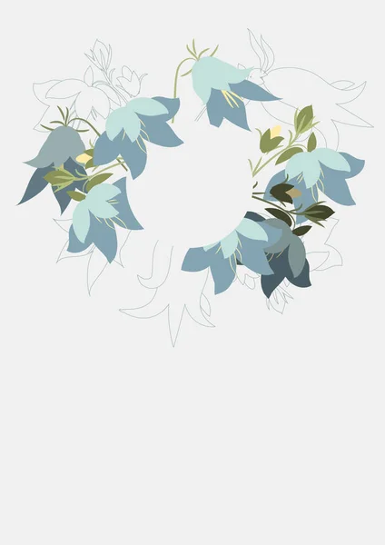Floral Clean Template mit Blumensträußen ohne Text — Stockvektor