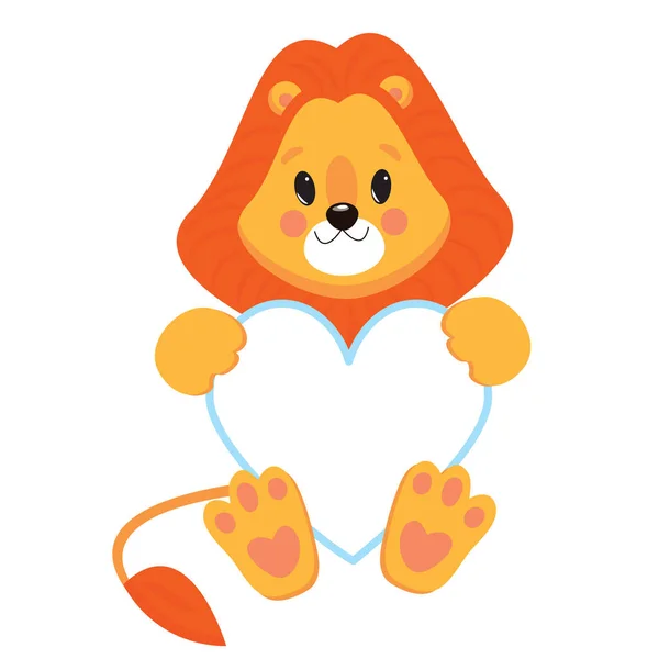 Kreskówka Cute Little Lion Wektor zwierząt ilustracji — Wektor stockowy