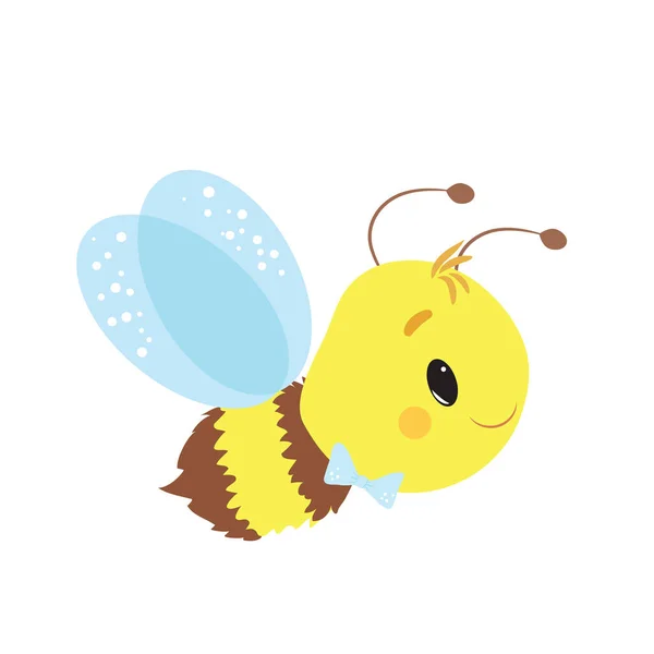 Linda pequeña abeja Vector Ilustración — Archivo Imágenes Vectoriales