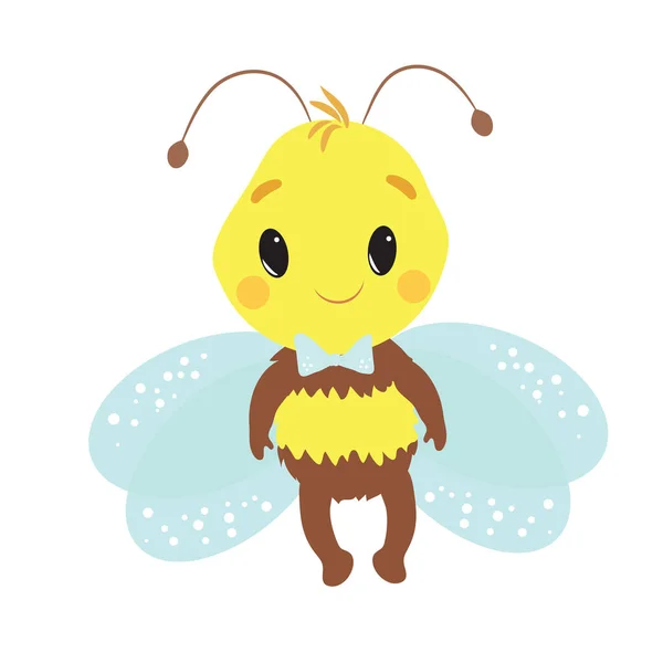Cute Little Bee Vector Illustration — Stock Vector