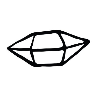 Düz stil bir elmas seti. Soyut siyah elmas koleksiyonu simgeleri. Doğrusal ana hat işareti. Vektör simgesi logo tasarımı elmasları.