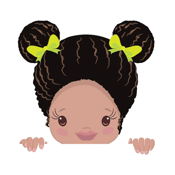 African American Little Girls Clipart — Stock Vector