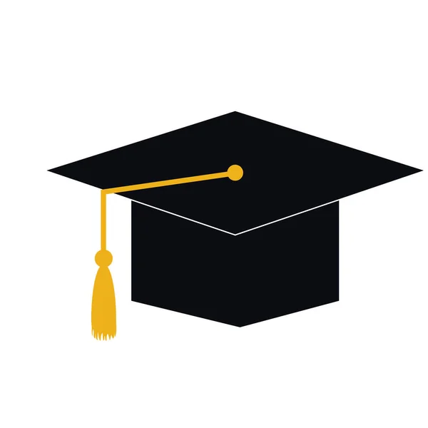 Graduate Cap, gediplomeerde illustratie voor afstuderen aan onderwijsinstellingen — Stockvector