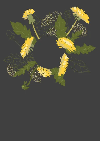Plantilla Floral Limpio con ramos de flores sin texto — Vector de stock