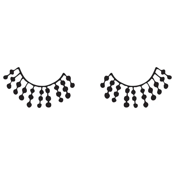 Cils de silhouette design mignon fermé yeux féminins — Image vectorielle