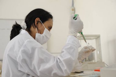 Kimya Eğitimi ve tıp kavramını temsil eden parlak laboratuvarda araştırma ve Bilim Doktoru öğrenci insanlar