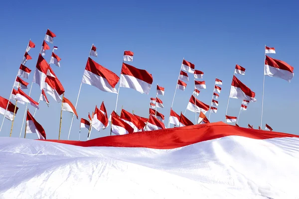 Bendera Indonesia Merah Putih Pada Hari Kemerdekaan Indonesia — Stok Foto