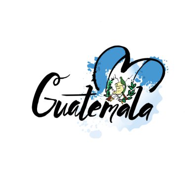 Guatemala guatemala city bölgesine hoşgeldin kartı ve mektup tasarım renkli gökkuşağı renkli ve tipografik simgesi tasarım