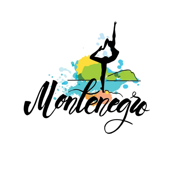 Vector logo Montenegro, mujer escultura de Dancer — Archivo Imágenes Vectoriales