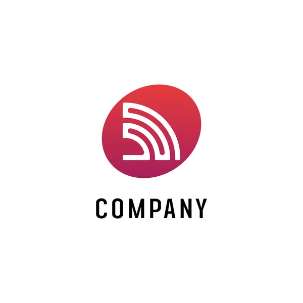 Wifi Signal Logo Design Template, Radio Signal Waves, Energy Waves, Antenna and Satellite Signal Symbols, White and Red Vector Element — стоковий вектор