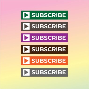Subscribe Button For TV Channel or Social Media With Play Button clipart