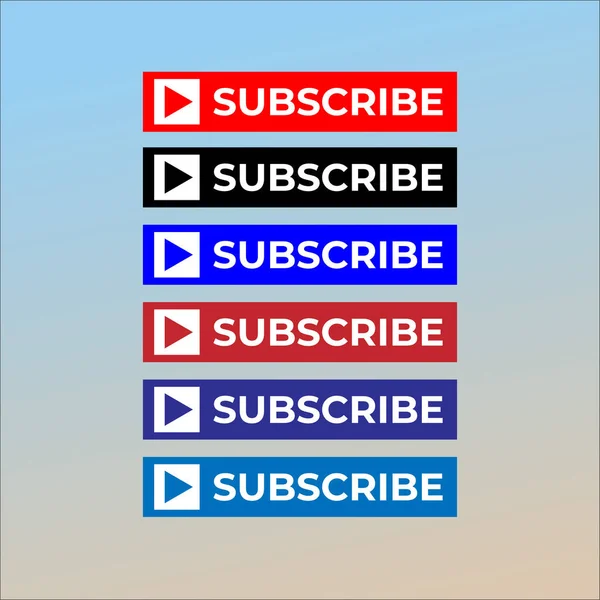 Subscribe Button For TV Channel or Social Media With Play Button — Stock vektor