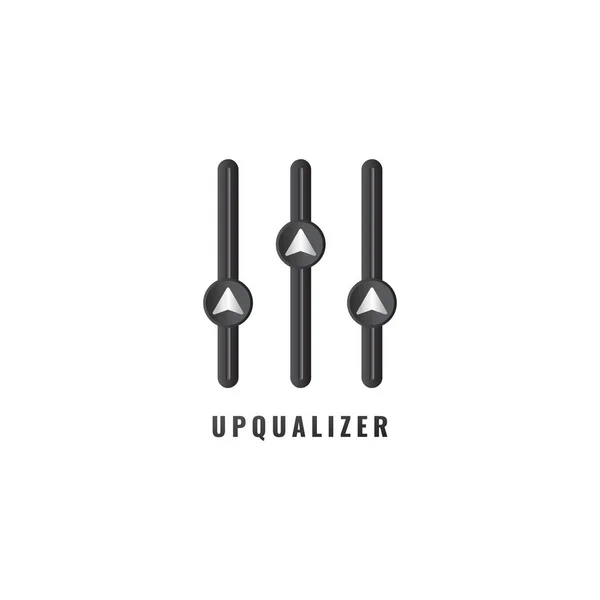 Plantilla Diseño Logotipo Upqualizer Flecha Arriba Mezcla Con Ecualizador Concepto — Archivo Imágenes Vectoriales