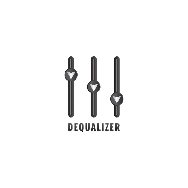 Dequalizer Logó Design Sablon Nyíl Keverék Kiegyenlítő Tervezési Koncepció Elszigetelve — Stock Vector