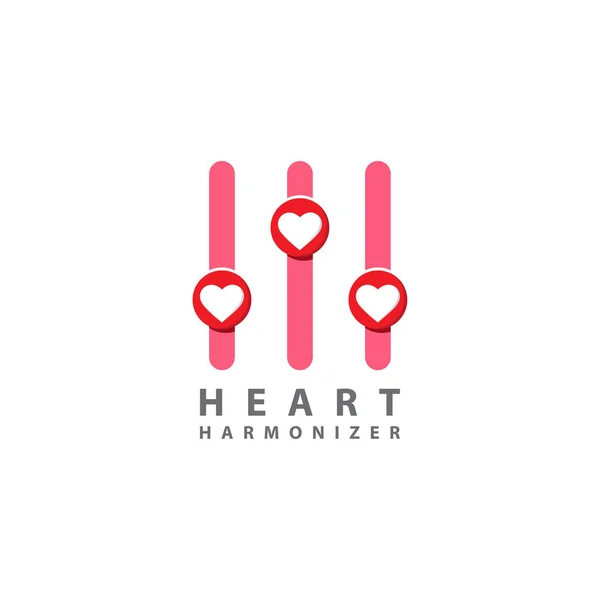 Heart Harmonizer Logo Design Template Heath Love Icon Equalizer Logo — Stock Vector